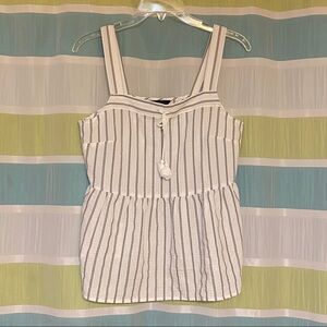 Banana Republic Tank Top Peplum Stripes Sz Small